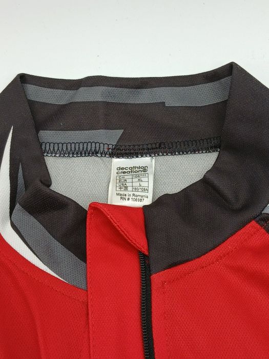 Polo desportivo ciclismo preto vermelho branco  Decathlon XL