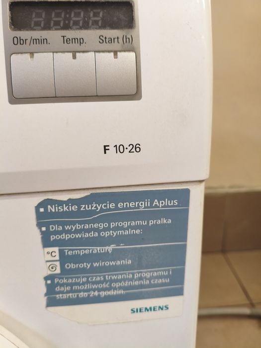 Pralka Siemens F10-26 uszkodzone łożysko