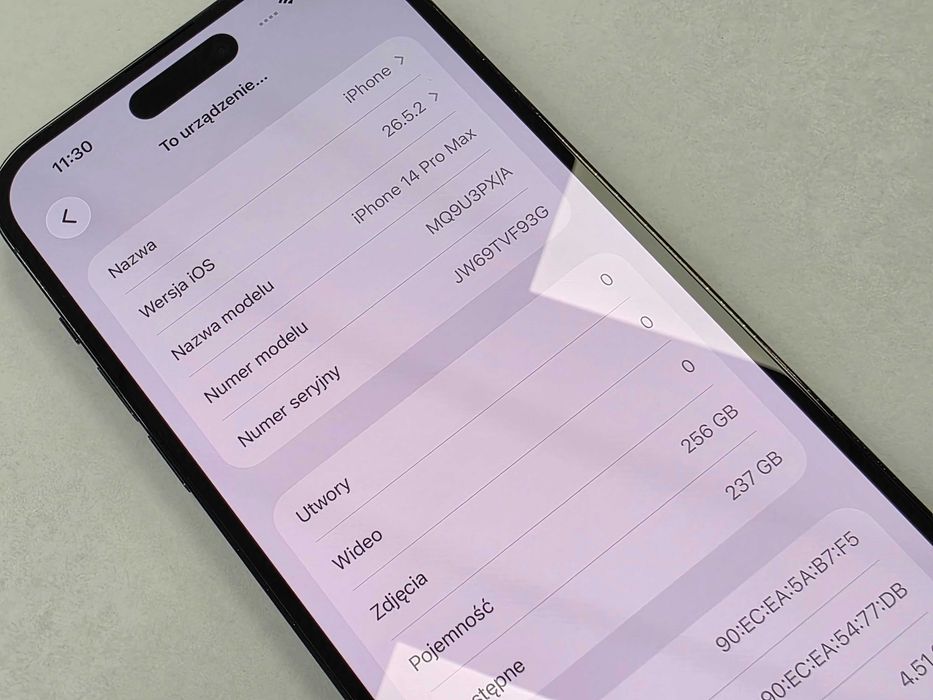 iPhone 14 PRO MAX 256GB Dual SIM (SIM + eSIM)/ Space Black/ BAT 84%/ Grade A-/ + ładowarka/ GW 12 MSC