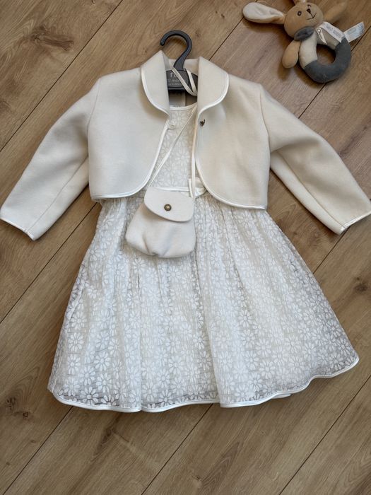 Стильна святкова молочна сукня для дівчинки від Anna S на 3 роки