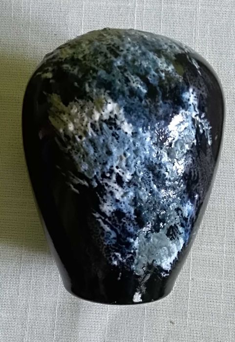 wazonik zdobiony glinka szkliwiony z prl lata 70/80