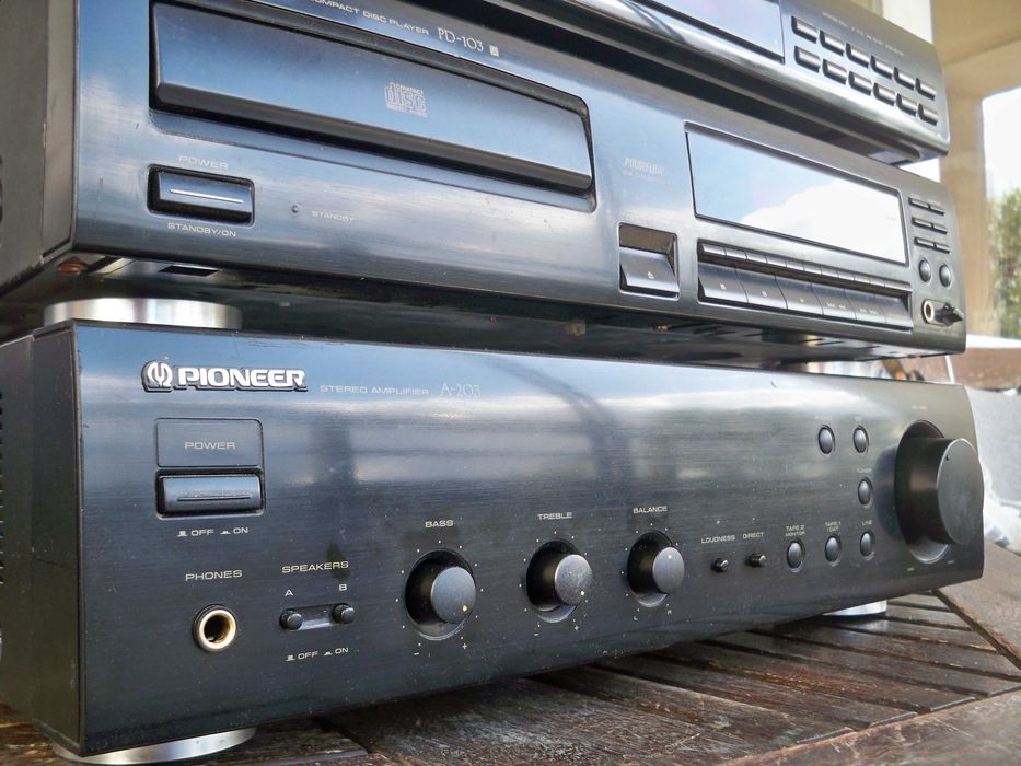 wieża Pioneer wzmacniacz A-203 odtwarzacz CD PD-103 tuner F-202