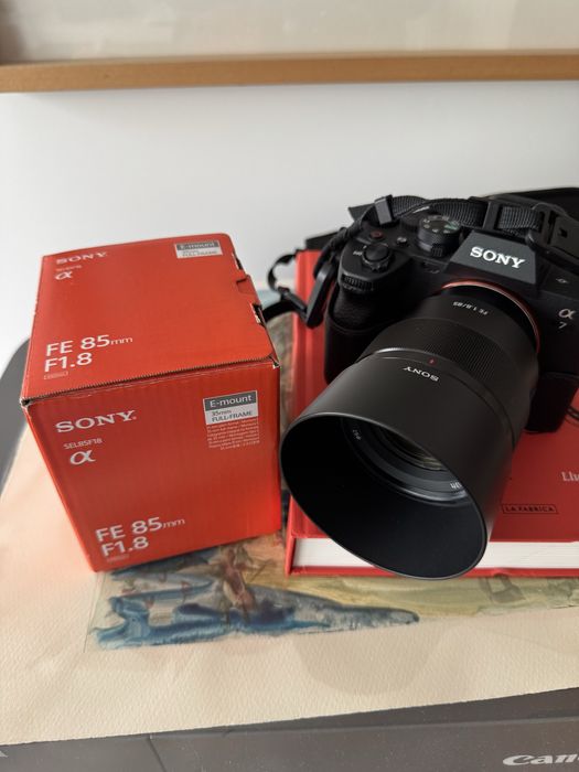 Objectiva Sony 85 mm f1.8 na caixa
