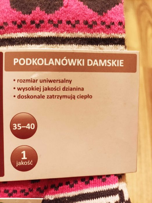 Podkolanówki  ocieplane wzór Nowe rozm 35-40