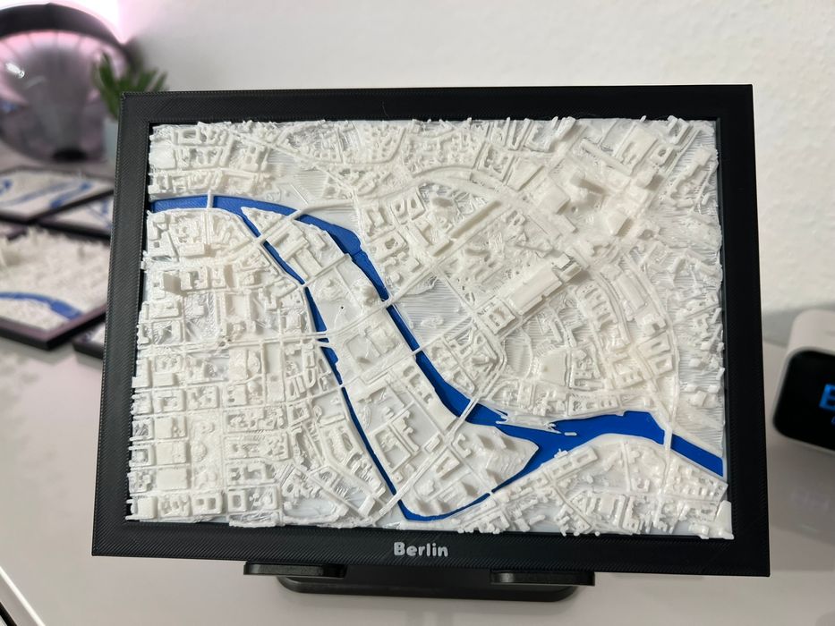 Mapa 3D com relevo Berlim Alemanha