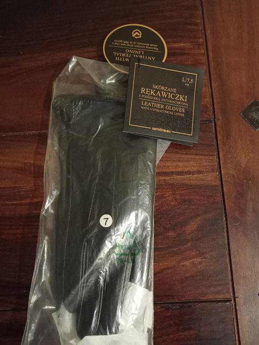 Rękawiczki skórzane Damskie antybakteryjne L Nowe
