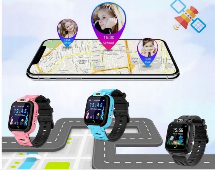 Smartwatch dziecięcy różowy GPS wodoodporny ekran dotykowy połączenia
