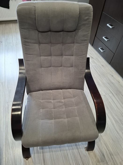 Fotel szary-venge microfibra