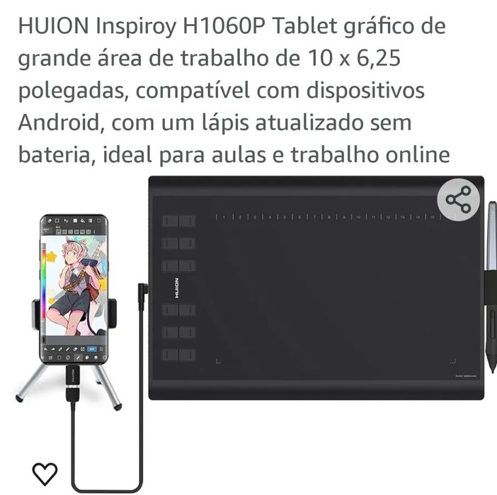 Tablet gráfico profissional Huion