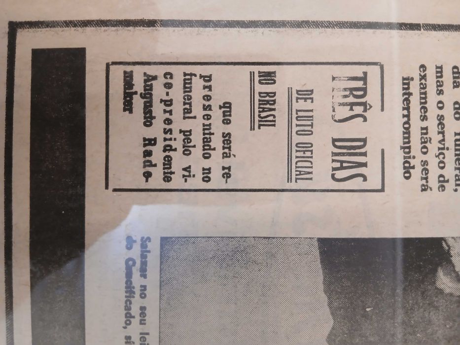 Jornal Diário de notícias 1970 morte Salazar, RARO emoldurado completo