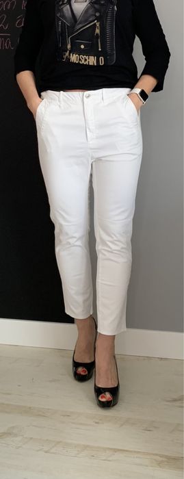 Gstar Raw spodnie chinosy boyfriend biale 28