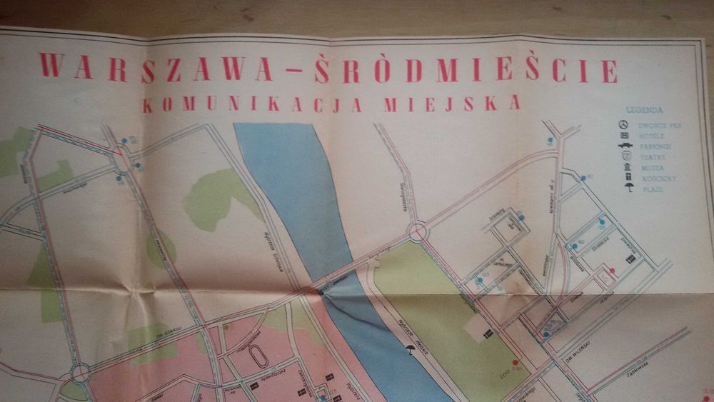Mapa Sieć Komunikacyjna m.st. Warszawy, 1953r