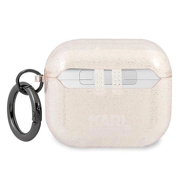 Etui Karl Lagerfeld Glitter Karl's Head na AirPods 3 - złote