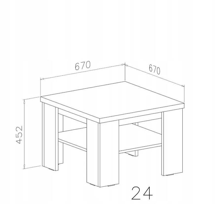 Roma 67x67x45 Nowa Ława/Stolik kawowy