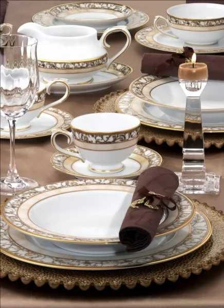 Elegancki serwis kawowy porcelanowy na 12 osób Villa Italia Dankotuwa