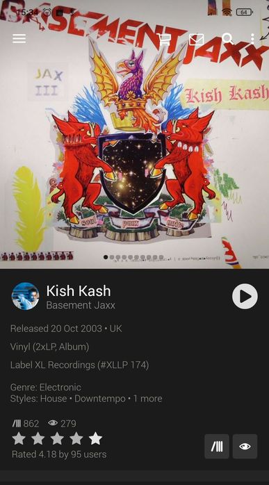 Basement Jaxx Kish Kash 2 x LP Album XLLP 174 UK 2003