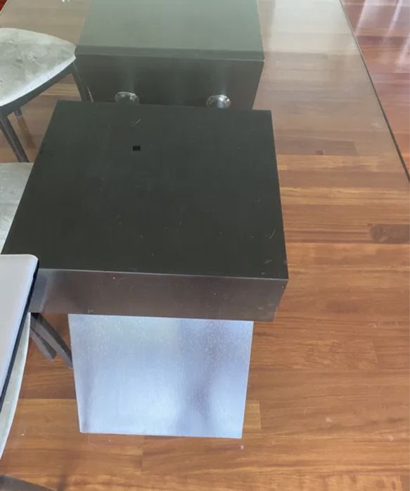 Mesa jantar vidro e inox