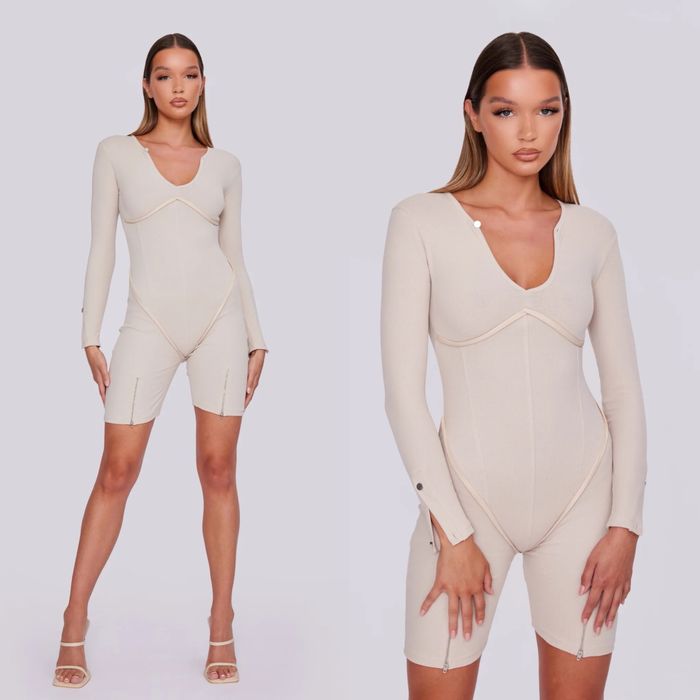 Комбінезон ромпер в рубчик PrettyLittleThing