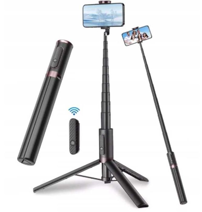 Selfie-stick Składany Statyw do Zdjęć TONEOF 170cm czarny