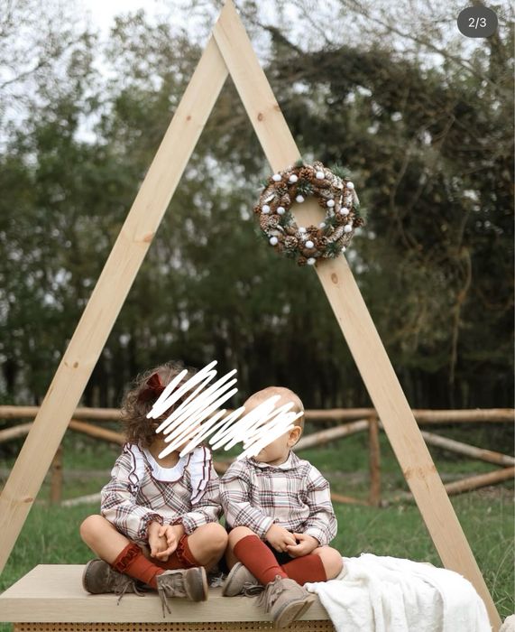 Arvore de Natal forma geométrica madeira para sessões de Natal