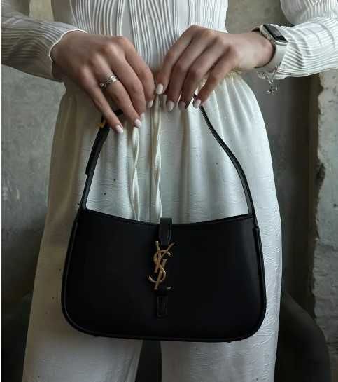 Женская сумка Yves Saint Laurent черная натуральная кожа Ив Сен Лоран