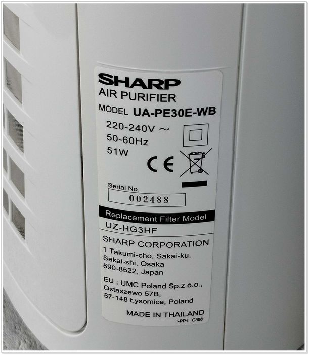 Oczyszczacz powietrza Sharp UA-PE30E-WB