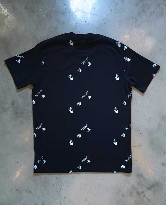 Off White Bawełna L XL XXL czarny męski tshirt