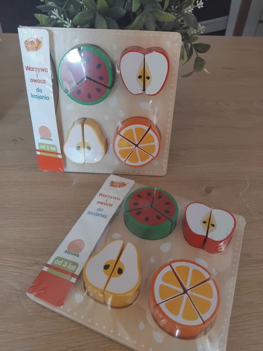 Warzywa I owoce Smily drewniane nowe