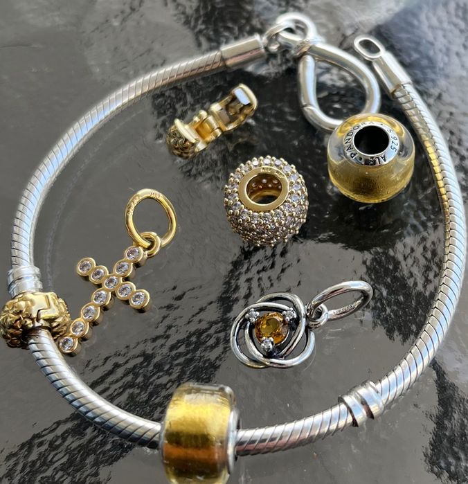 Pandora oryginał bransoletka z charmsami