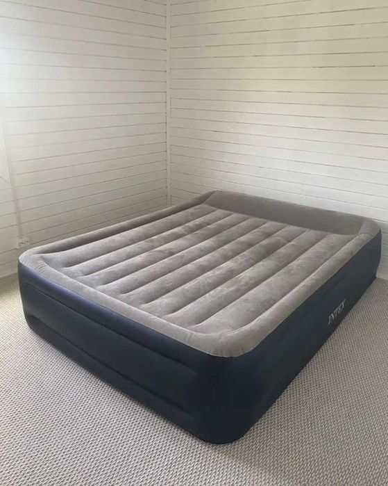 Ліжко надувне Intex двоспальне 203×152×48 | Матрац з електронасосом