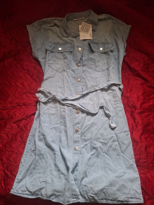 Sukienka jeansowa krótki rękaw rozmiar S