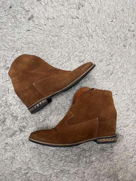 Botki Carinii Skorzane rozm 40 Zamszowe Brazowe Kowbojki