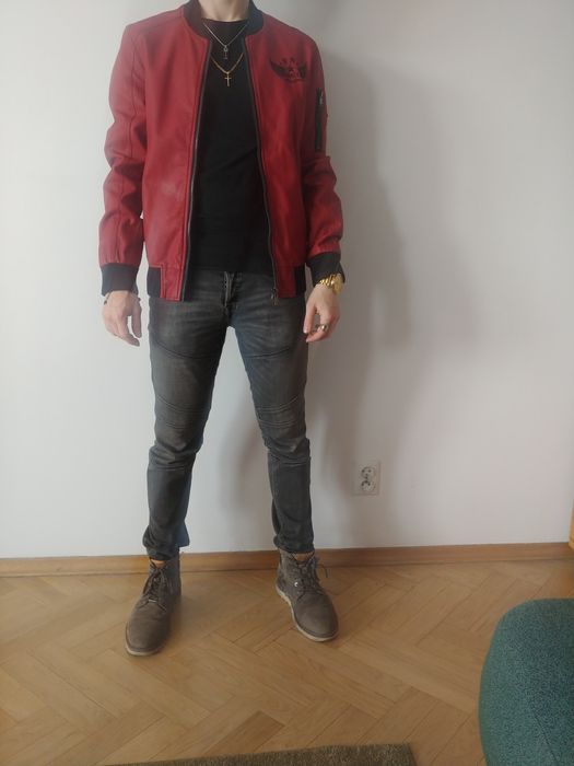 Kurtka sztuczna skóra ekoskóra (S) / Freaky Nation / Czerwona