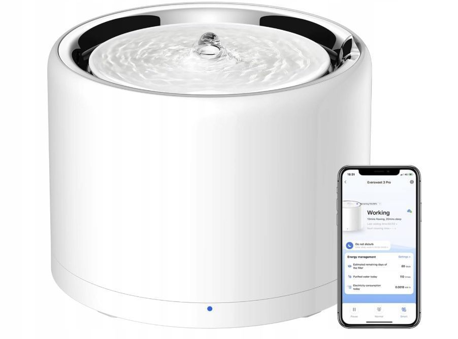 Petkit Fontanna Dla Kotów Ze Stali Nierdzewnej, 1,8L Brak Elementów