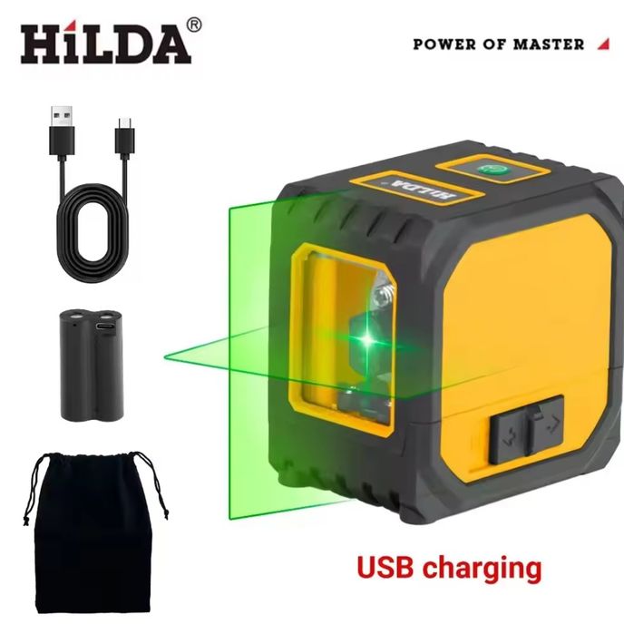 Нивелир лазерный HILDA, уровень строительный двухлучевой, нівелір.