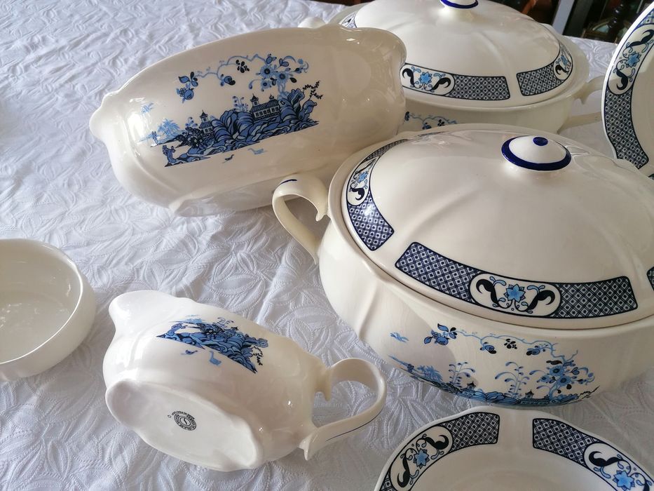 Serviço jantar, Faianças Sacavém, azul