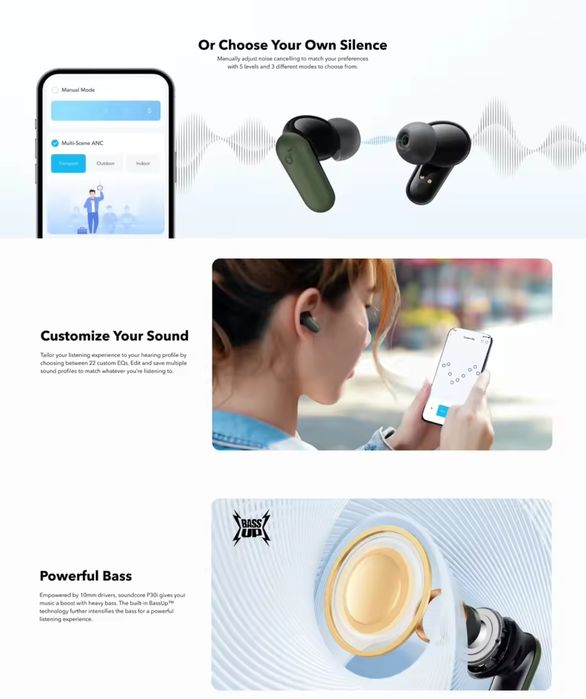 ОРИГІНАЛ!! Anker Soundcore P30i, Глобальна версія!, IP54, ANC, НОВІ!!