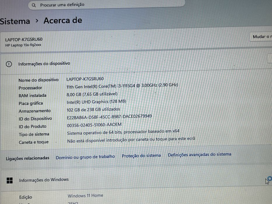 Portatil HP 15s