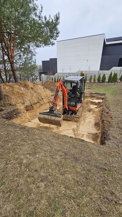 Minikoparka Zaścianki Grabówka Sobolewo usługi minikoparka wiertnica