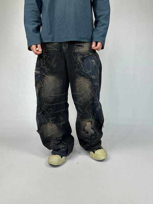 Джинси opium archive custom distressed черные кастом джинсы чорні