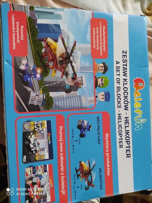 Nowe Zestaw Klocków Delefun Helicopter.