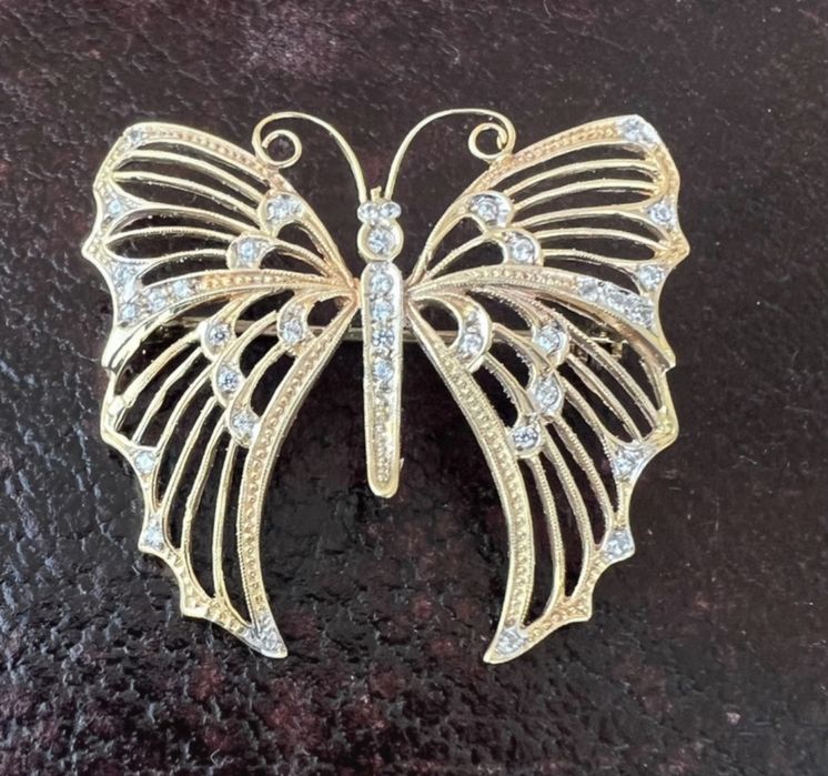 Broszka motyl złoto 14k