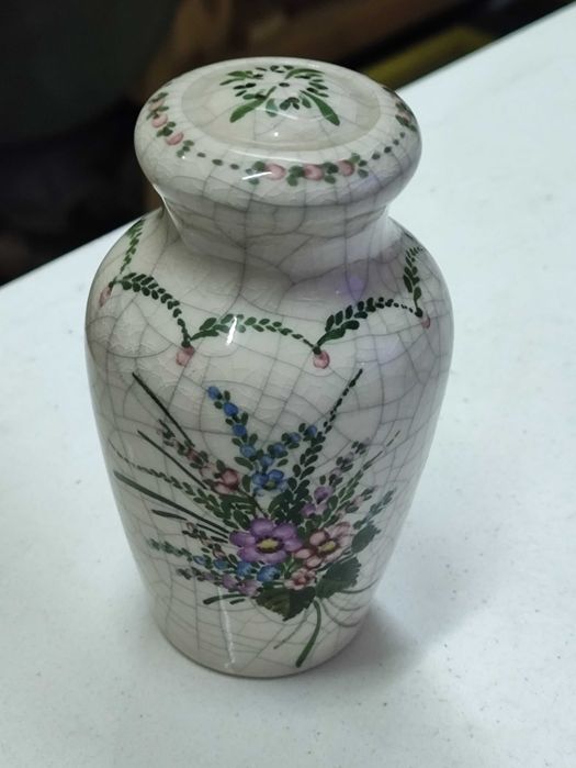 Antigo Saleiro Ceramica Porcelana fabrica Sertum pintado a mao