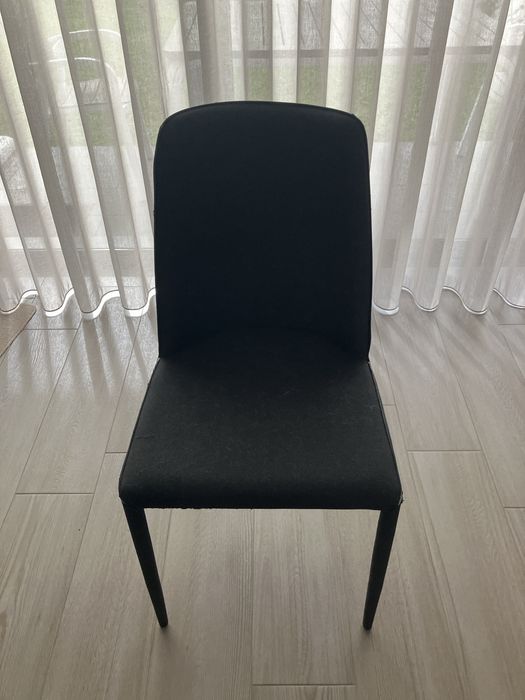 5 Cadeiras de Sala/Jantar Pretas Estofadas