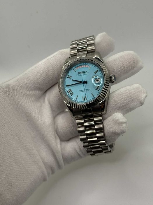 Zegarek Seiko Mod DayDate Roman Baby Blue President