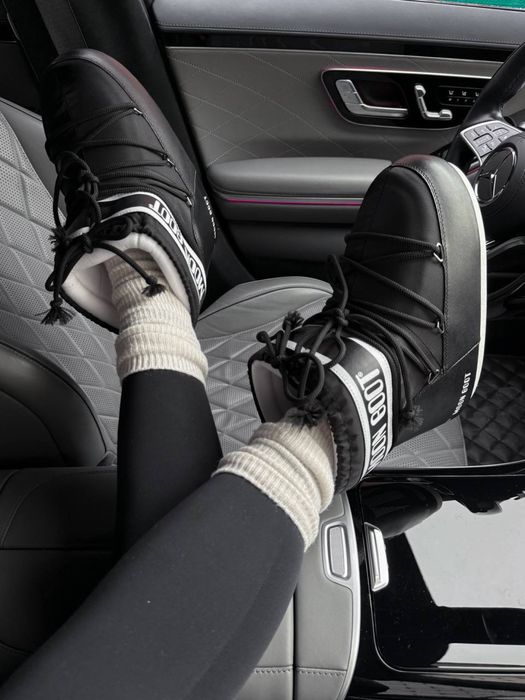 +ПОДАРУНОК‼️MOON BOOT Black (Чорні),мун бут,moon boot,мун бути чорні.