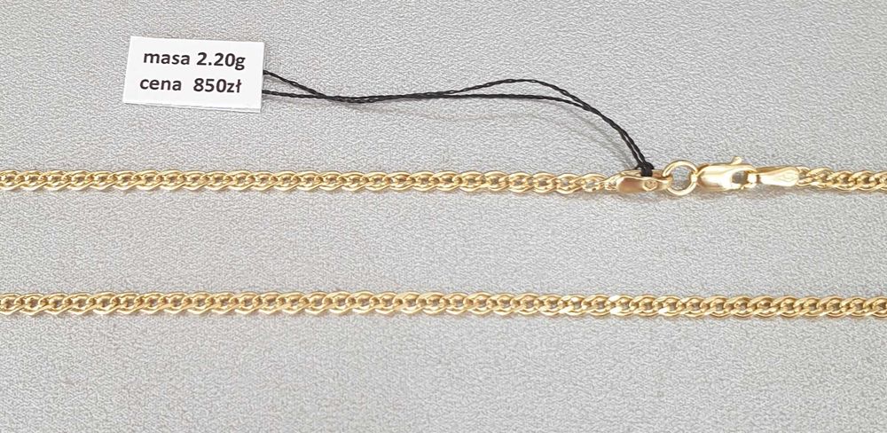 Złoty łańcuszek pr.585 waga 2.20 g dł.45cm nowy