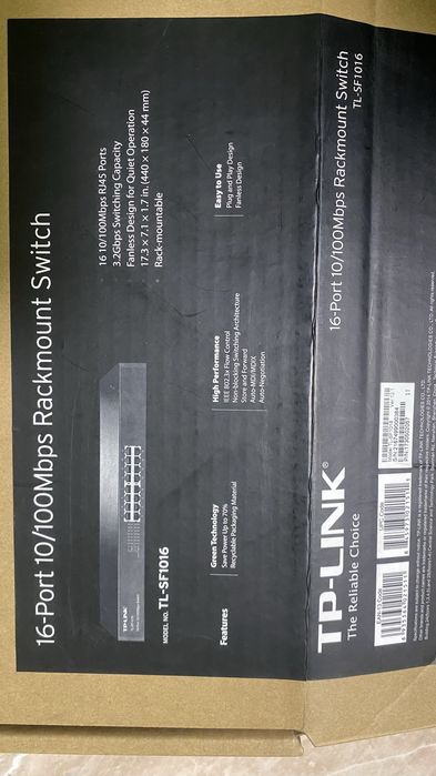 Свич мережевий дл видеонаблюдения и сетки с ТЦ. TP-Link TL-SF1016