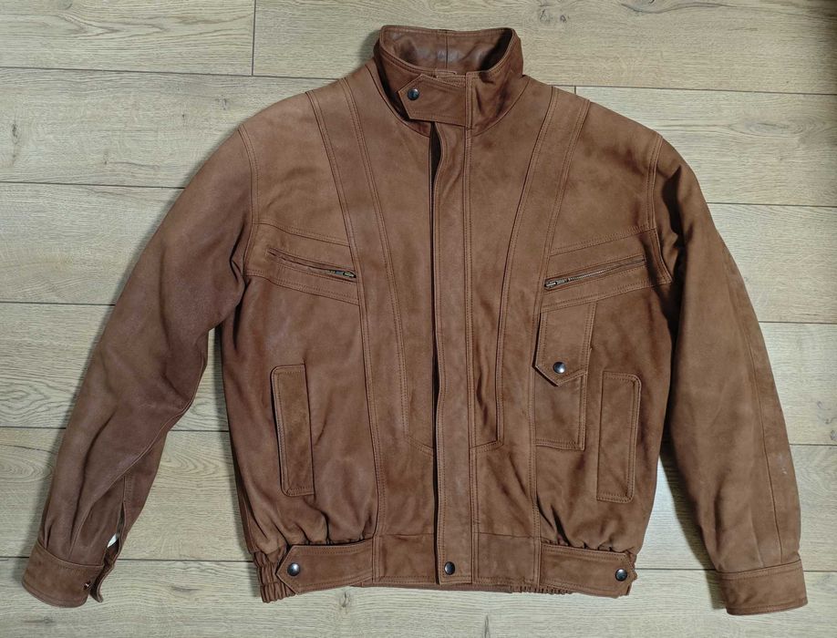 Woodland M / L вінтажна ретро куртка бомбер шкіряна чоловіча замшева