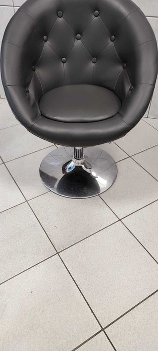 Fotele obrotowe ekoskóra, szary podstawa chrom